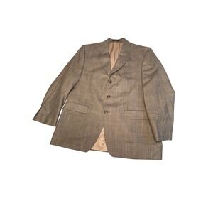 Lauren Ralph Lauren Houndstooth Windowpane Silk Wool Blazer Sports Coat Men 42R